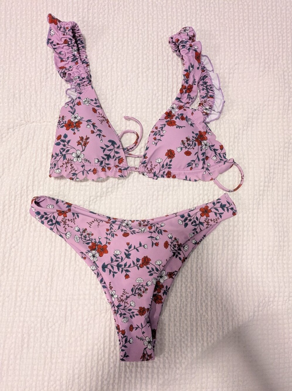 Purple Floral Bikini Set